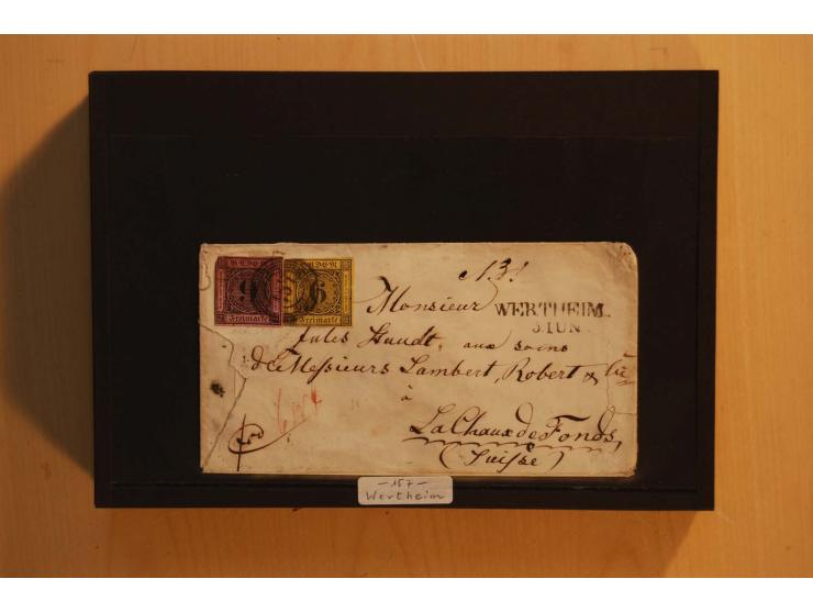 18551/74 (ca.), sehr reichhaltige Sammlung in 13 Kassetten und 3 Briefalben, der Markenteil mit hunderten von ungebrauchten u