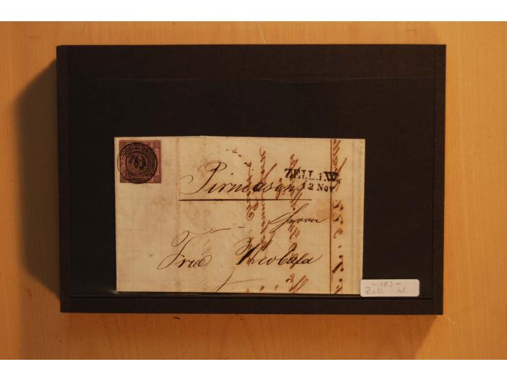 18551/74 (ca.), sehr reichhaltige Sammlung in 13 Kassetten und 3 Briefalben, der Markenteil mit hunderten von ungebrauchten u