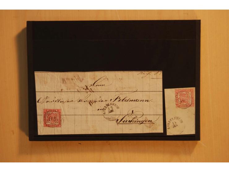 18551/74 (ca.), sehr reichhaltige Sammlung in 13 Kassetten und 3 Briefalben, der Markenteil mit hunderten von ungebrauchten u