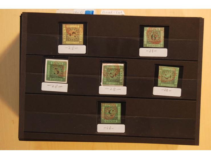 18551/74 (ca.), sehr reichhaltige Sammlung in 13 Kassetten und 3 Briefalben, der Markenteil mit hunderten von ungebrauchten u