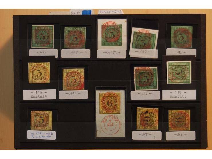 18551/74 (ca.), sehr reichhaltige Sammlung in 13 Kassetten und 3 Briefalben, der Markenteil mit hunderten von ungebrauchten u