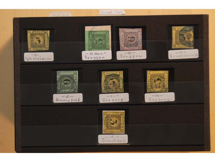 18551/74 (ca.), sehr reichhaltige Sammlung in 13 Kassetten und 3 Briefalben, der Markenteil mit hunderten von ungebrauchten u