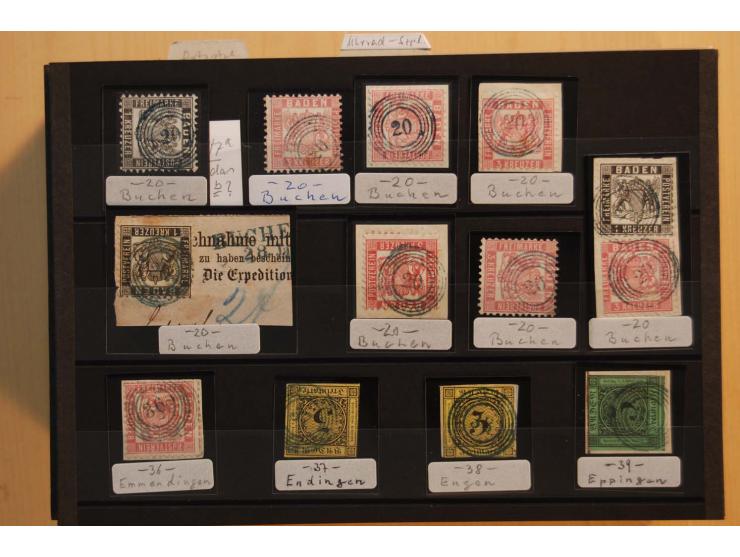 18551/74 (ca.), sehr reichhaltige Sammlung in 13 Kassetten und 3 Briefalben, der Markenteil mit hunderten von ungebrauchten u