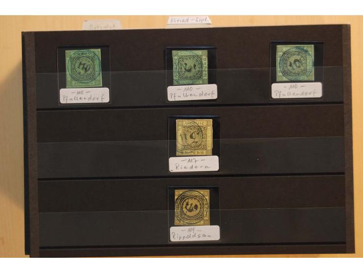18551/74 (ca.), sehr reichhaltige Sammlung in 13 Kassetten und 3 Briefalben, der Markenteil mit hunderten von ungebrauchten u