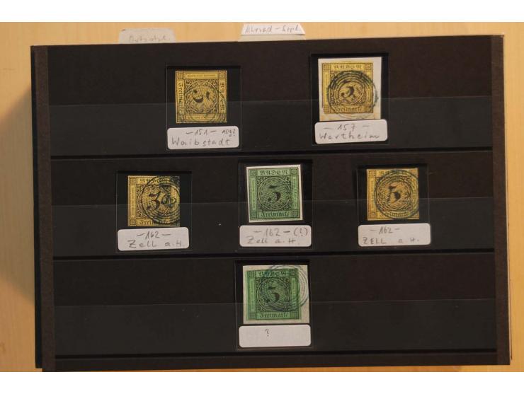18551/74 (ca.), sehr reichhaltige Sammlung in 13 Kassetten und 3 Briefalben, der Markenteil mit hunderten von ungebrauchten u