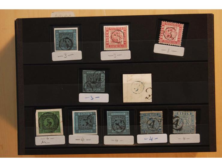 18551/74 (ca.), sehr reichhaltige Sammlung in 13 Kassetten und 3 Briefalben, der Markenteil mit hunderten von ungebrauchten u