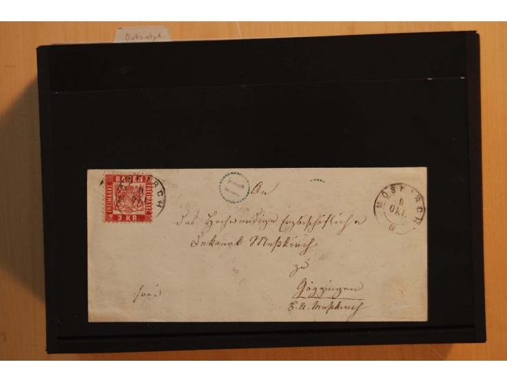 18551/74 (ca.), sehr reichhaltige Sammlung in 13 Kassetten und 3 Briefalben, der Markenteil mit hunderten von ungebrauchten u