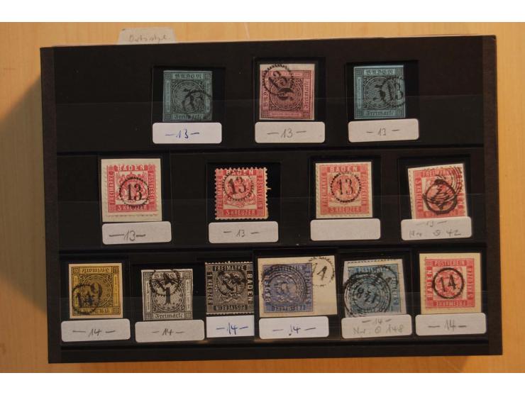 18551/74 (ca.), sehr reichhaltige Sammlung in 13 Kassetten und 3 Briefalben, der Markenteil mit hunderten von ungebrauchten u