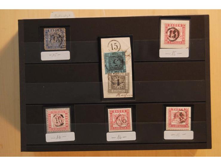 18551/74 (ca.), sehr reichhaltige Sammlung in 13 Kassetten und 3 Briefalben, der Markenteil mit hunderten von ungebrauchten u