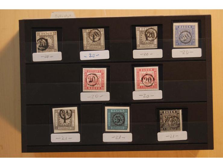 18551/74 (ca.), sehr reichhaltige Sammlung in 13 Kassetten und 3 Briefalben, der Markenteil mit hunderten von ungebrauchten u