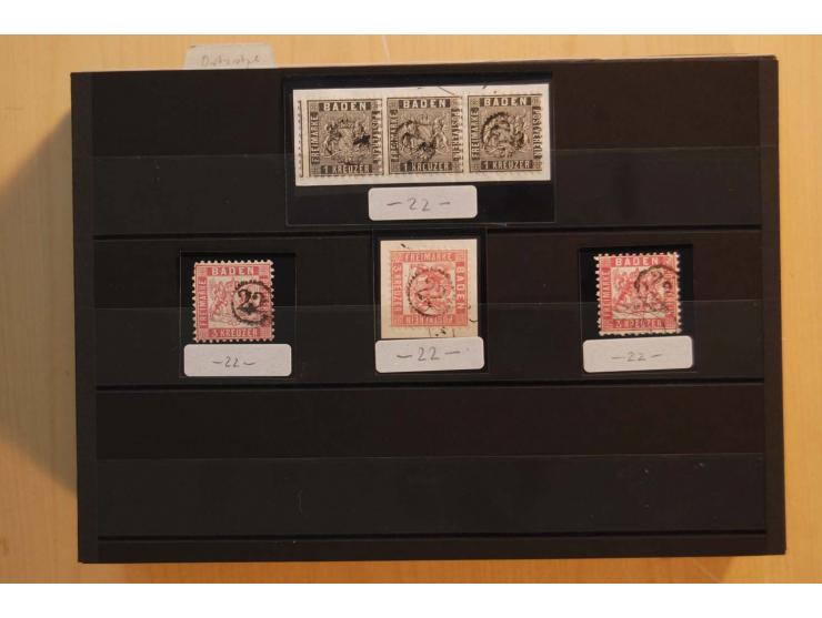 18551/74 (ca.), sehr reichhaltige Sammlung in 13 Kassetten und 3 Briefalben, der Markenteil mit hunderten von ungebrauchten u