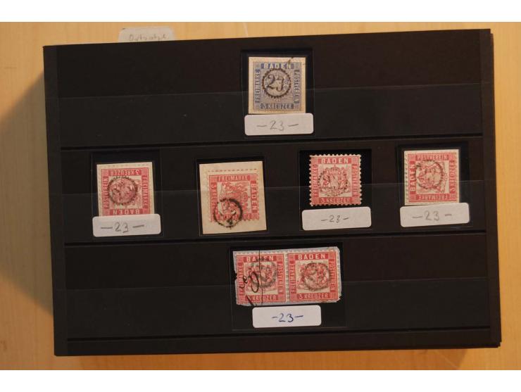 18551/74 (ca.), sehr reichhaltige Sammlung in 13 Kassetten und 3 Briefalben, der Markenteil mit hunderten von ungebrauchten u