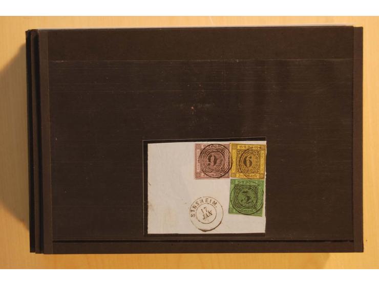 18551/74 (ca.), sehr reichhaltige Sammlung in 13 Kassetten und 3 Briefalben, der Markenteil mit hunderten von ungebrauchten u