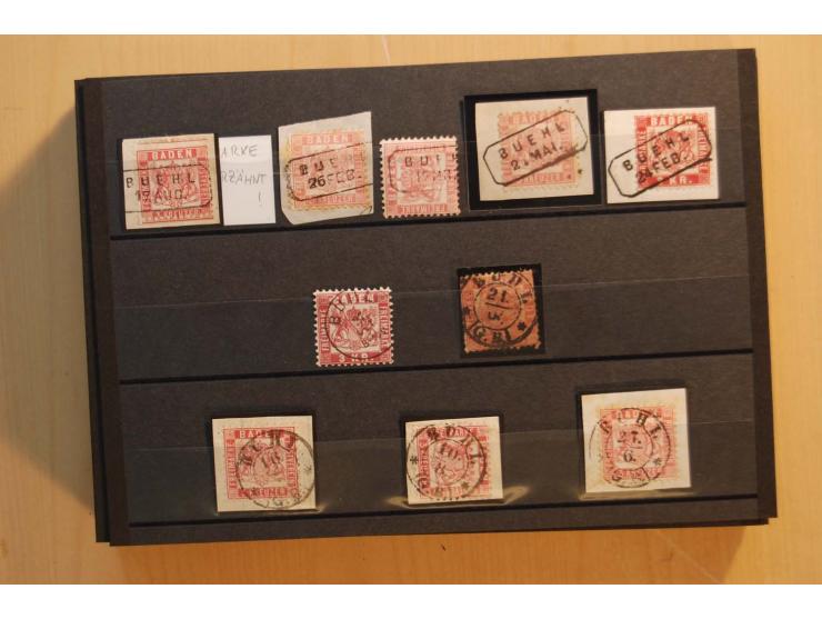 18551/74 (ca.), sehr reichhaltige Sammlung in 13 Kassetten und 3 Briefalben, der Markenteil mit hunderten von ungebrauchten u