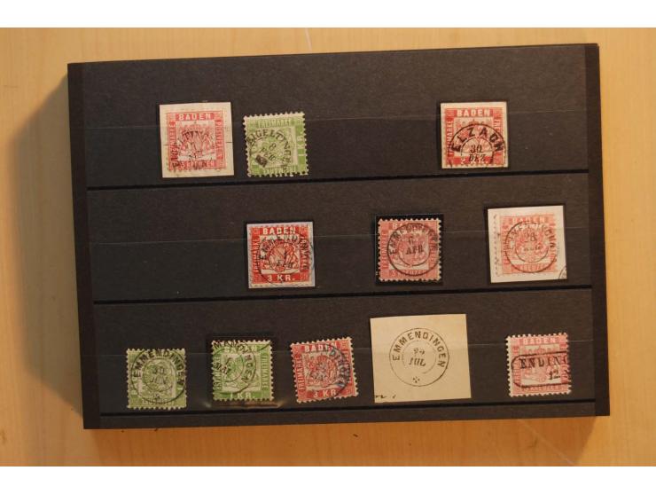 18551/74 (ca.), sehr reichhaltige Sammlung in 13 Kassetten und 3 Briefalben, der Markenteil mit hunderten von ungebrauchten u