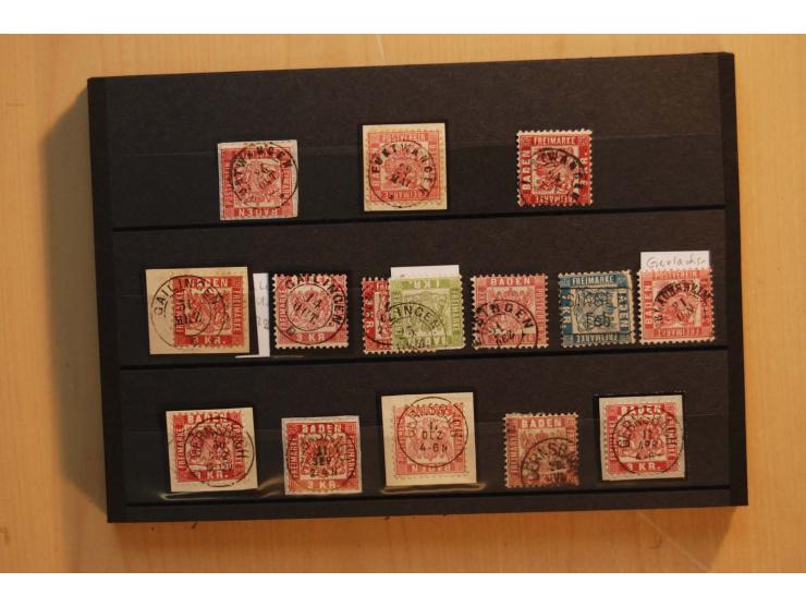 18551/74 (ca.), sehr reichhaltige Sammlung in 13 Kassetten und 3 Briefalben, der Markenteil mit hunderten von ungebrauchten u