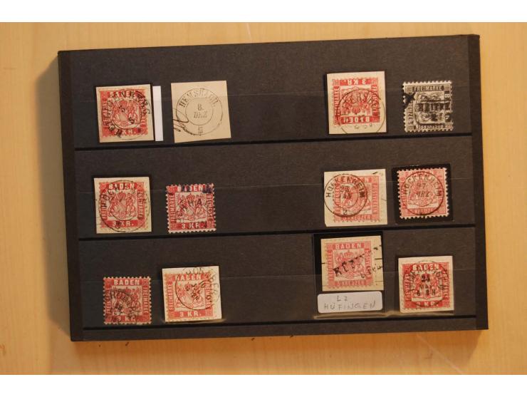 18551/74 (ca.), sehr reichhaltige Sammlung in 13 Kassetten und 3 Briefalben, der Markenteil mit hunderten von ungebrauchten u