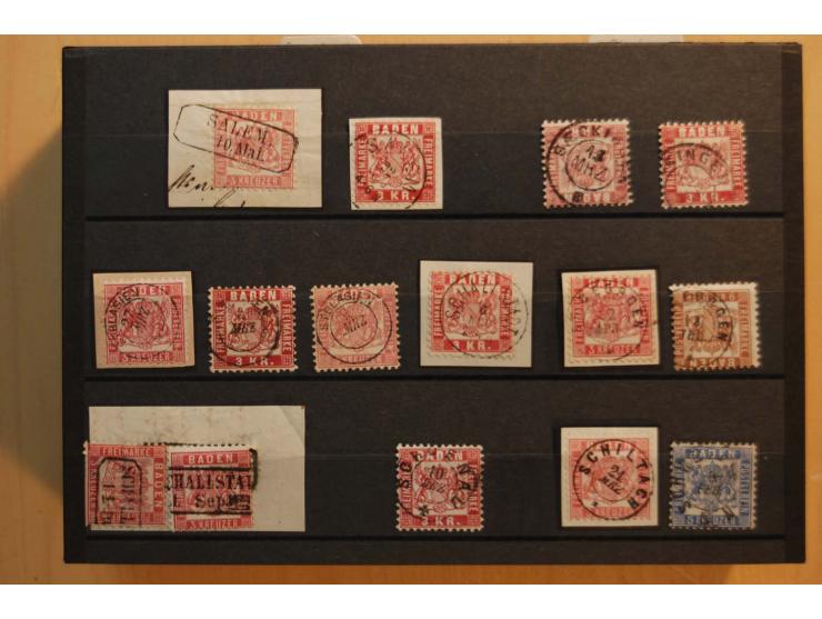 18551/74 (ca.), sehr reichhaltige Sammlung in 13 Kassetten und 3 Briefalben, der Markenteil mit hunderten von ungebrauchten u