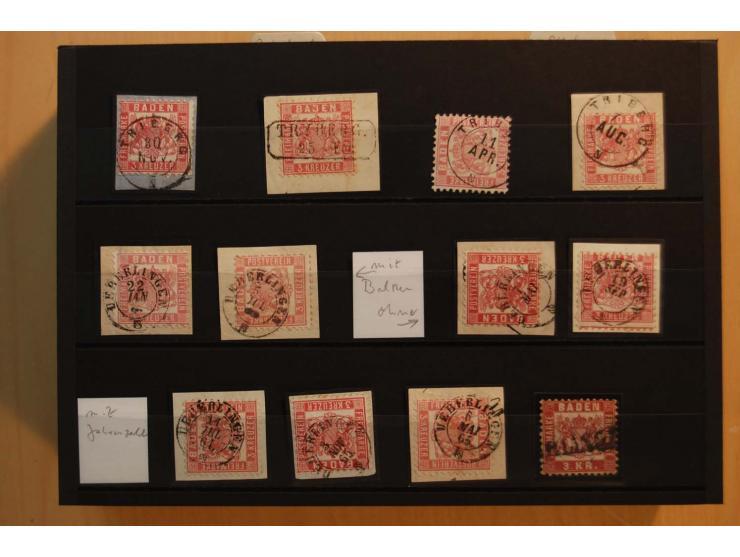 18551/74 (ca.), sehr reichhaltige Sammlung in 13 Kassetten und 3 Briefalben, der Markenteil mit hunderten von ungebrauchten u