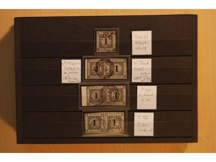 18551/74 (ca.), sehr reichhaltige Sammlung in 13 Kassetten und 3 Briefalben, der Markenteil mit hunderten von ungebrauchten u