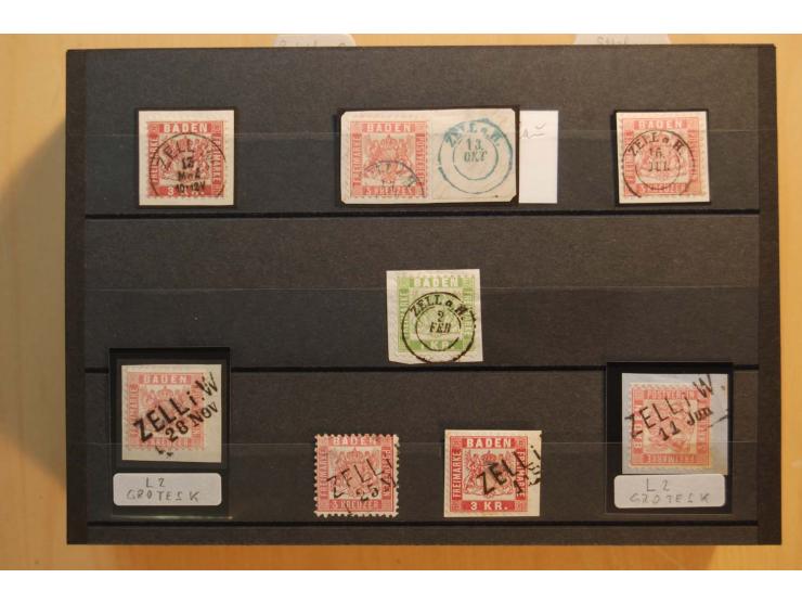 18551/74 (ca.), sehr reichhaltige Sammlung in 13 Kassetten und 3 Briefalben, der Markenteil mit hunderten von ungebrauchten u