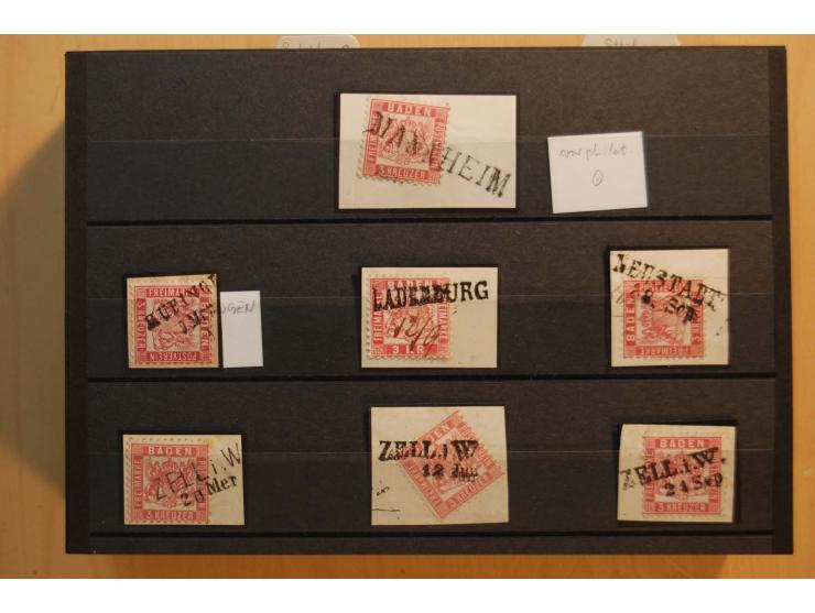 18551/74 (ca.), sehr reichhaltige Sammlung in 13 Kassetten und 3 Briefalben, der Markenteil mit hunderten von ungebrauchten u