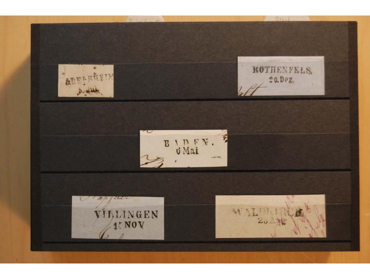 18551/74 (ca.), sehr reichhaltige Sammlung in 13 Kassetten und 3 Briefalben, der Markenteil mit hunderten von ungebrauchten u