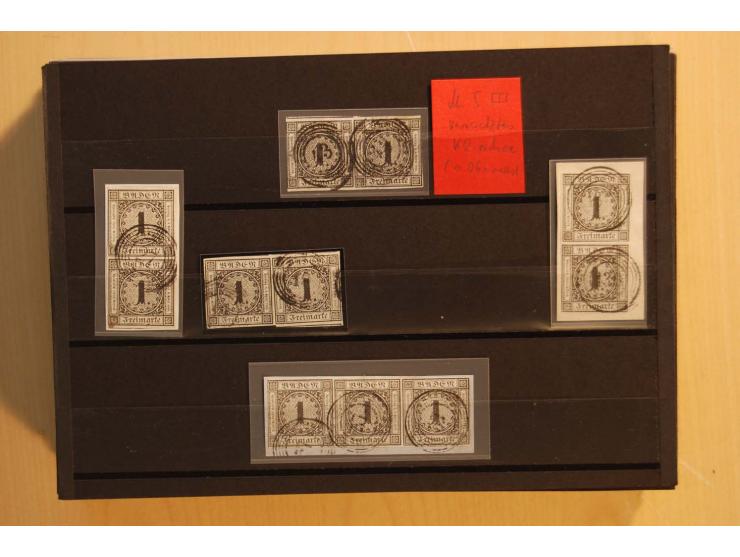 18551/74 (ca.), sehr reichhaltige Sammlung in 13 Kassetten und 3 Briefalben, der Markenteil mit hunderten von ungebrauchten u