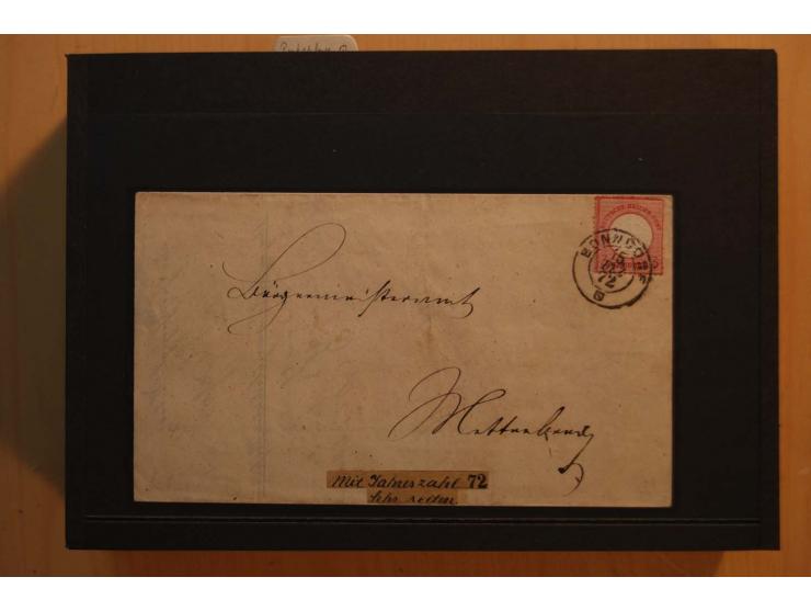18551/74 (ca.), sehr reichhaltige Sammlung in 13 Kassetten und 3 Briefalben, der Markenteil mit hunderten von ungebrauchten u