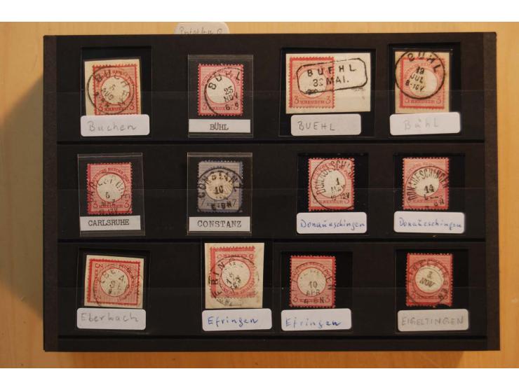 18551/74 (ca.), sehr reichhaltige Sammlung in 13 Kassetten und 3 Briefalben, der Markenteil mit hunderten von ungebrauchten u