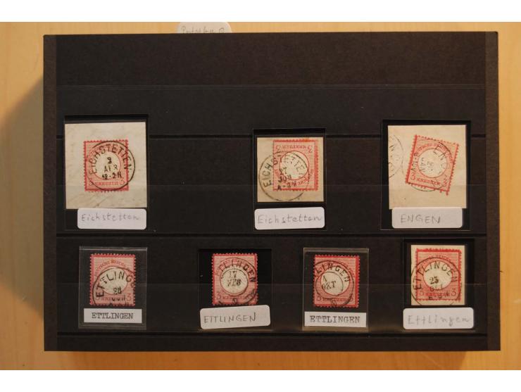 18551/74 (ca.), sehr reichhaltige Sammlung in 13 Kassetten und 3 Briefalben, der Markenteil mit hunderten von ungebrauchten u