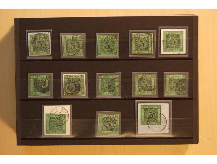 18551/74 (ca.), sehr reichhaltige Sammlung in 13 Kassetten und 3 Briefalben, der Markenteil mit hunderten von ungebrauchten u