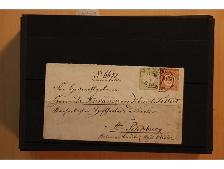 18551/74 (ca.), sehr reichhaltige Sammlung in 13 Kassetten und 3 Briefalben, der Markenteil mit hunderten von ungebrauchten u