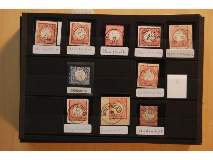 18551/74 (ca.), sehr reichhaltige Sammlung in 13 Kassetten und 3 Briefalben, der Markenteil mit hunderten von ungebrauchten u