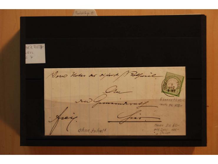 18551/74 (ca.), sehr reichhaltige Sammlung in 13 Kassetten und 3 Briefalben, der Markenteil mit hunderten von ungebrauchten u
