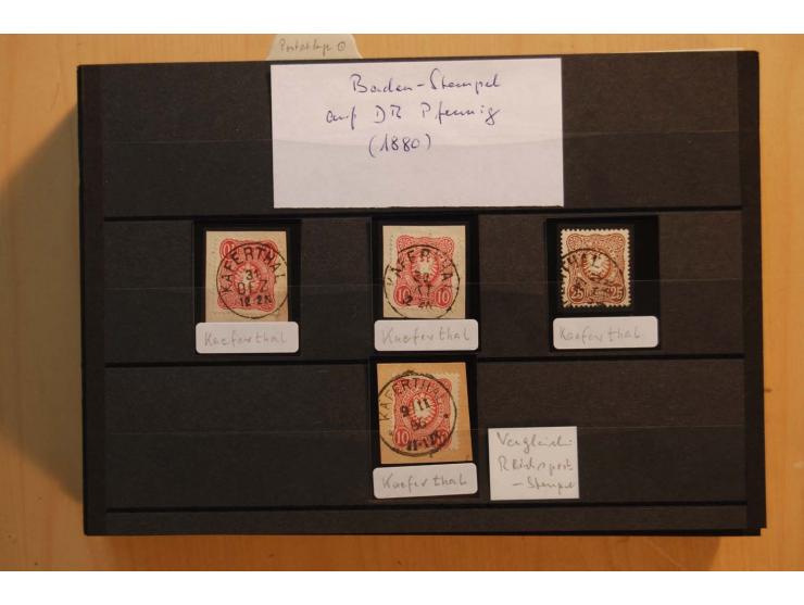 18551/74 (ca.), sehr reichhaltige Sammlung in 13 Kassetten und 3 Briefalben, der Markenteil mit hunderten von ungebrauchten u