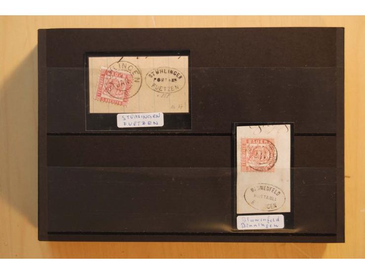 18551/74 (ca.), sehr reichhaltige Sammlung in 13 Kassetten und 3 Briefalben, der Markenteil mit hunderten von ungebrauchten u