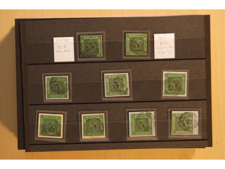 18551/74 (ca.), sehr reichhaltige Sammlung in 13 Kassetten und 3 Briefalben, der Markenteil mit hunderten von ungebrauchten u
