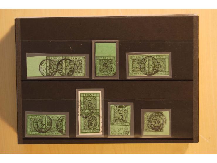 18551/74 (ca.), sehr reichhaltige Sammlung in 13 Kassetten und 3 Briefalben, der Markenteil mit hunderten von ungebrauchten u
