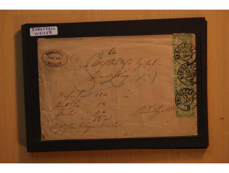 18551/74 (ca.), sehr reichhaltige Sammlung in 13 Kassetten und 3 Briefalben, der Markenteil mit hunderten von ungebrauchten u