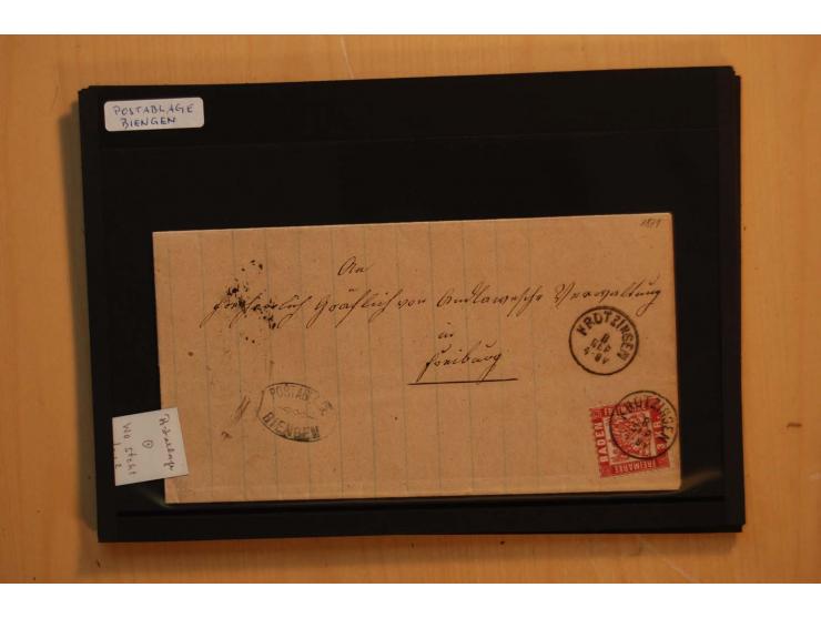18551/74 (ca.), sehr reichhaltige Sammlung in 13 Kassetten und 3 Briefalben, der Markenteil mit hunderten von ungebrauchten u