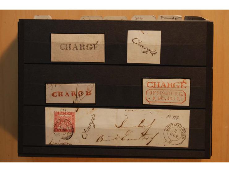 18551/74 (ca.), sehr reichhaltige Sammlung in 13 Kassetten und 3 Briefalben, der Markenteil mit hunderten von ungebrauchten u