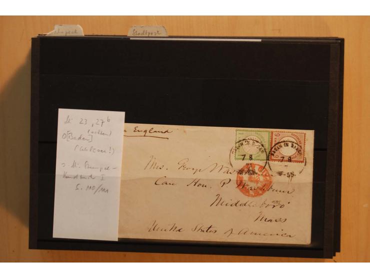 18551/74 (ca.), sehr reichhaltige Sammlung in 13 Kassetten und 3 Briefalben, der Markenteil mit hunderten von ungebrauchten u
