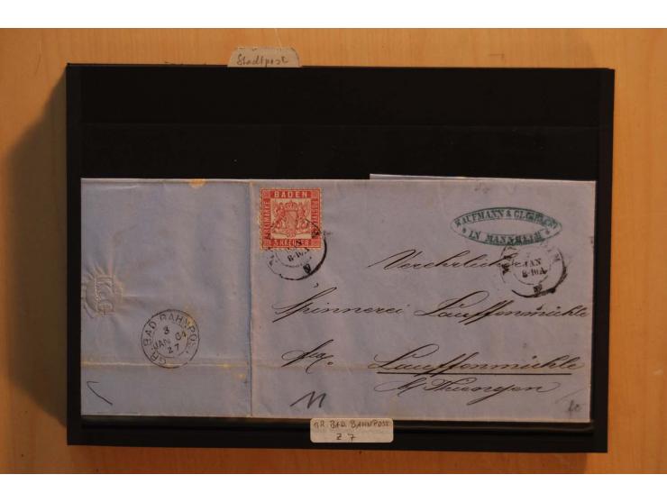 18551/74 (ca.), sehr reichhaltige Sammlung in 13 Kassetten und 3 Briefalben, der Markenteil mit hunderten von ungebrauchten u