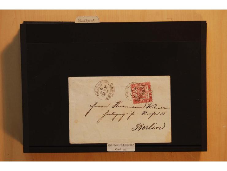 18551/74 (ca.), sehr reichhaltige Sammlung in 13 Kassetten und 3 Briefalben, der Markenteil mit hunderten von ungebrauchten u