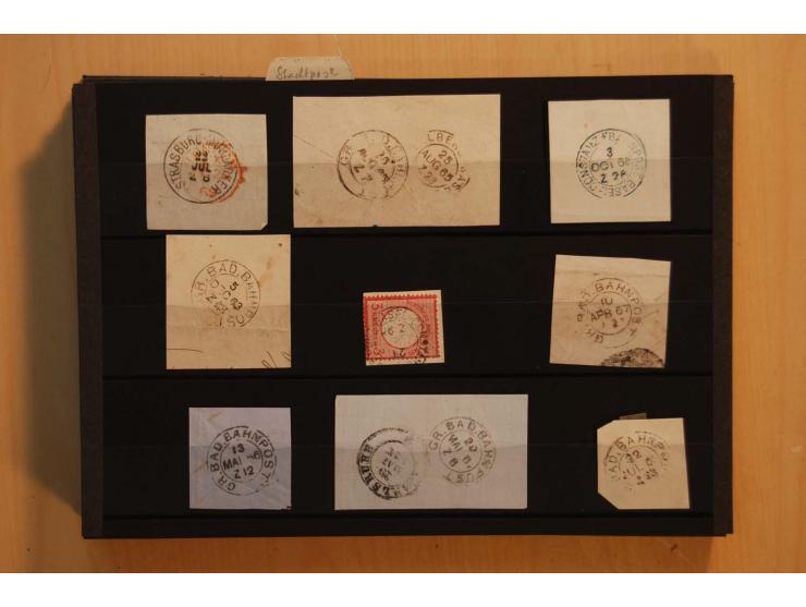 18551/74 (ca.), sehr reichhaltige Sammlung in 13 Kassetten und 3 Briefalben, der Markenteil mit hunderten von ungebrauchten u
