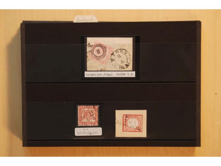 18551/74 (ca.), sehr reichhaltige Sammlung in 13 Kassetten und 3 Briefalben, der Markenteil mit hunderten von ungebrauchten u