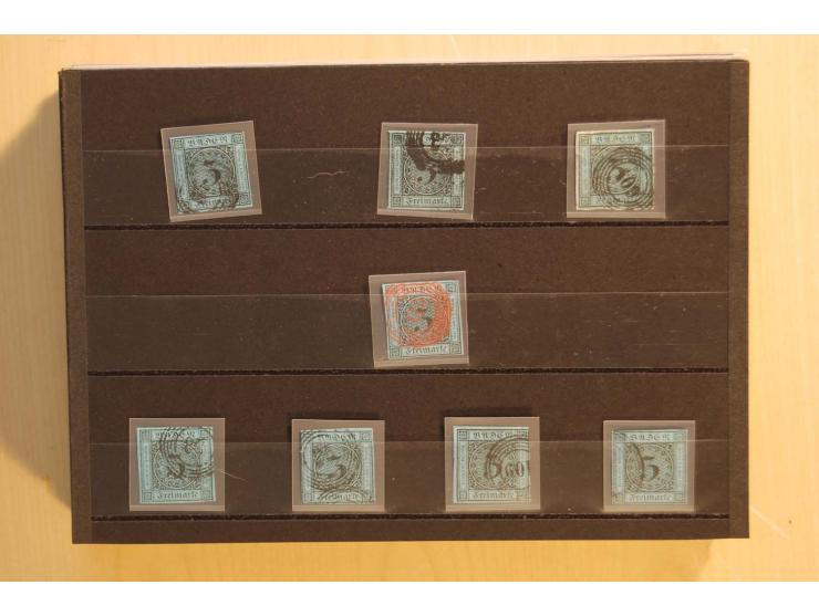 18551/74 (ca.), sehr reichhaltige Sammlung in 13 Kassetten und 3 Briefalben, der Markenteil mit hunderten von ungebrauchten u