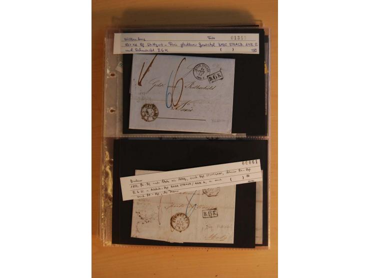 18551/74 (ca.), sehr reichhaltige Sammlung in 13 Kassetten und 3 Briefalben, der Markenteil mit hunderten von ungebrauchten u