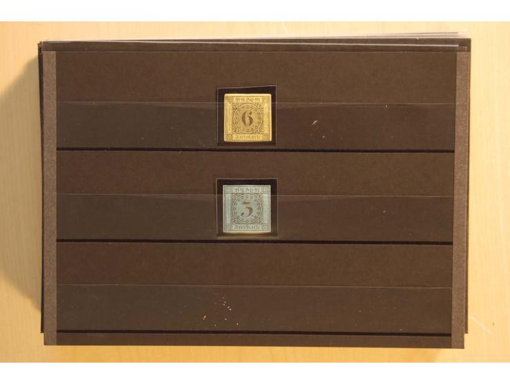 18551/74 (ca.), sehr reichhaltige Sammlung in 13 Kassetten und 3 Briefalben, der Markenteil mit hunderten von ungebrauchten u